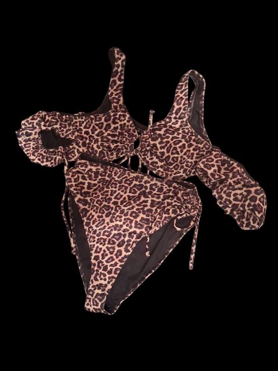 SHEIN Other - SHEIN Leopard Print Brown & Black Bikini Set